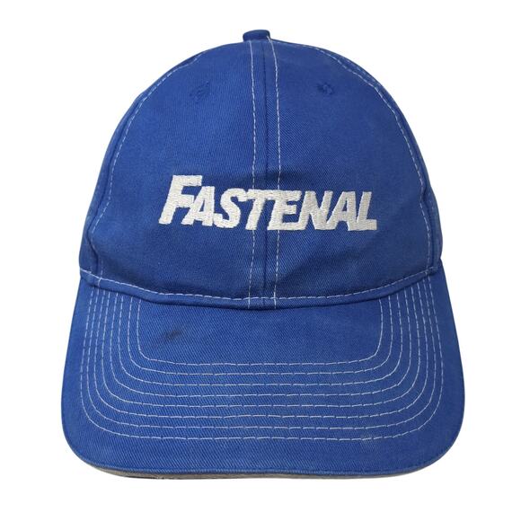 Fastenal Strapback Baseball Cap Blue One Size Adjustable Embroidered 6 Panel - Picture 1 of 9